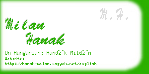 milan hanak business card